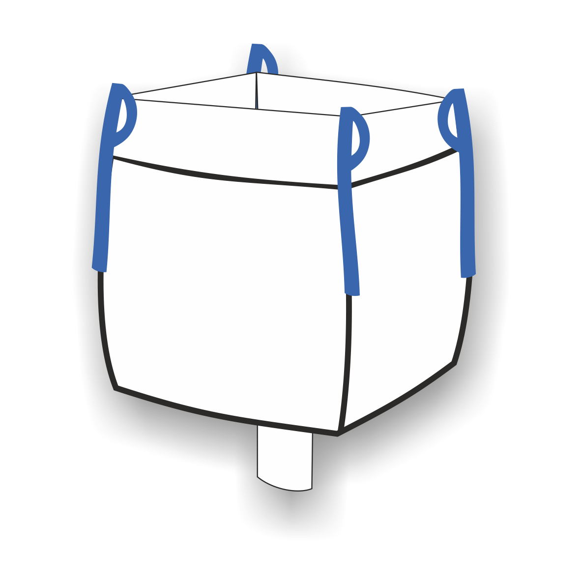 Big Bag mit Schürze und Auslauf 90x90x110 cm | Robuster Industriesack für Transport und Lagerung